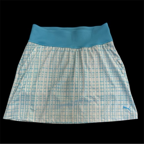 Puma Dresses & Skirts - Puma Women's Light Blue & White Plaid Athletic Mini Skirt